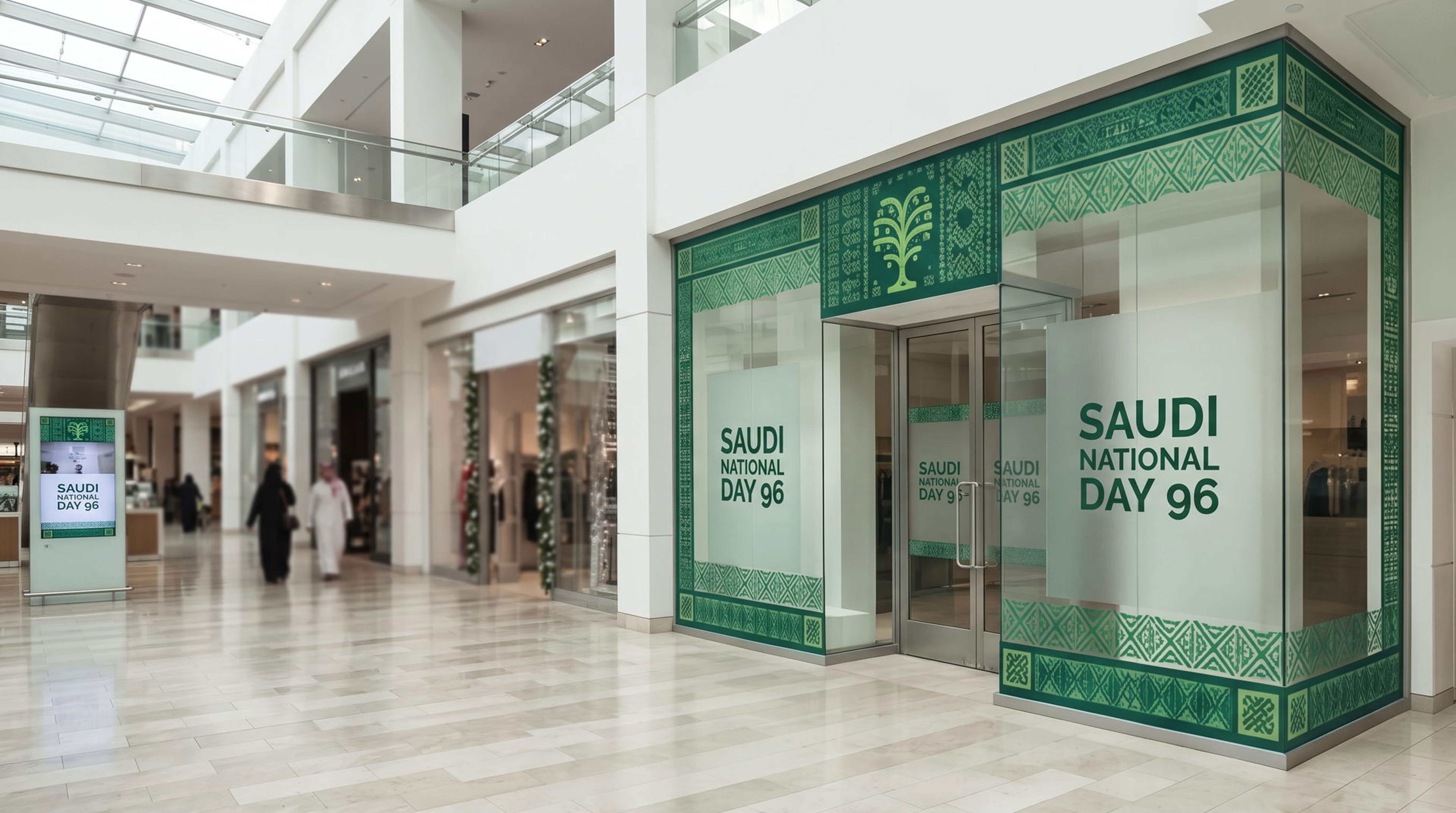 Saudi National Day 96 Shop Window Branding