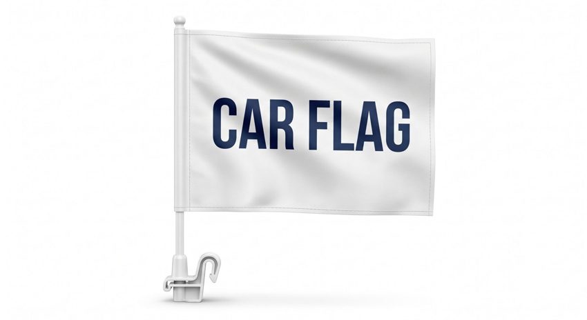 Custom car flag with pole and window clip in Riyadh : علم سيارة مخصص مع حامل ومشبك نافذة في الرياض