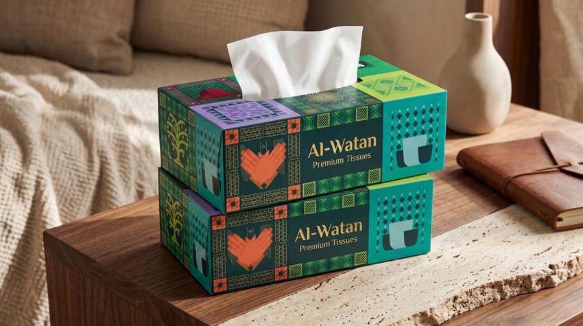 Custom printed tissue box