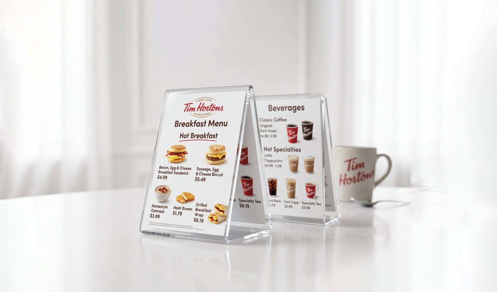 Triangular Acrylic Menu Holder