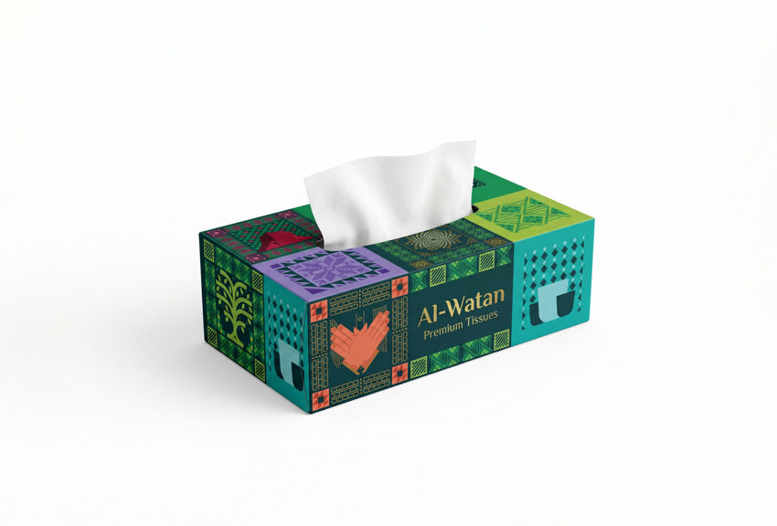 Custom printed tissue box