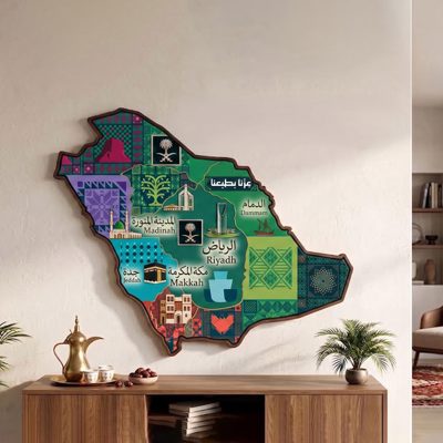 Saudi Map Canvas Printing