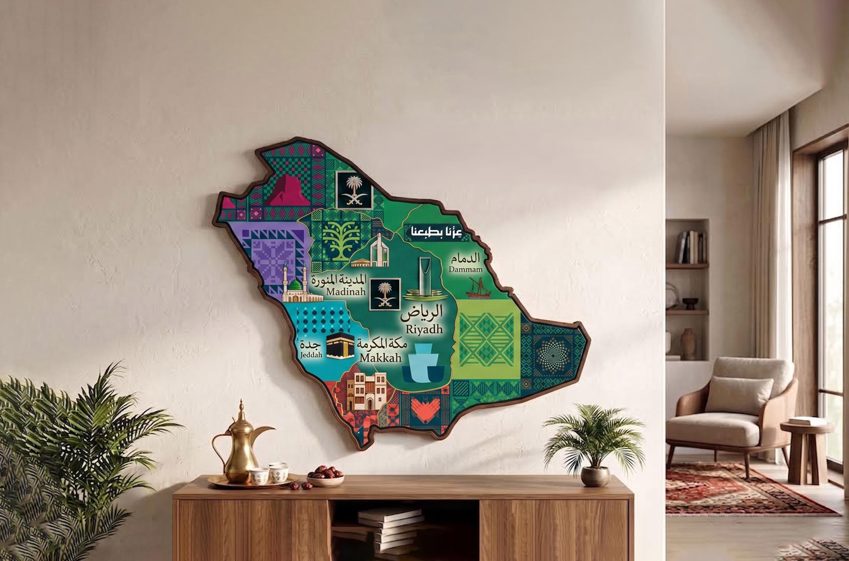 Saudi Map Canvas Printing