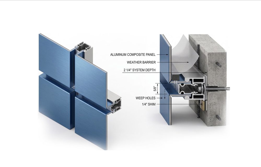 Alucobond structured façade